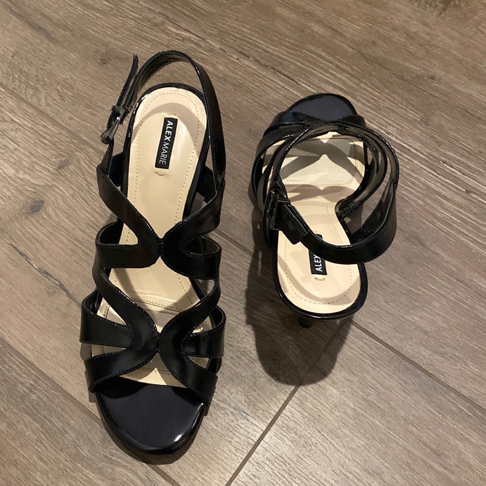 Black strappy heels - size 9.5